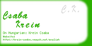 csaba krein business card